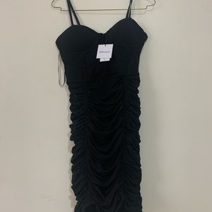 Ruffle and mesh Bodycon dress